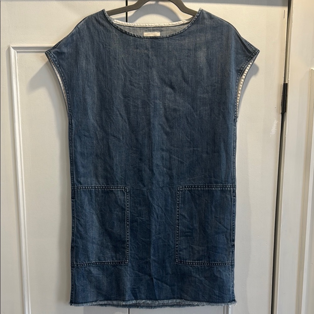 Wilfred Blue Sheath Mini Dress Cap Sleeve Crew Neck